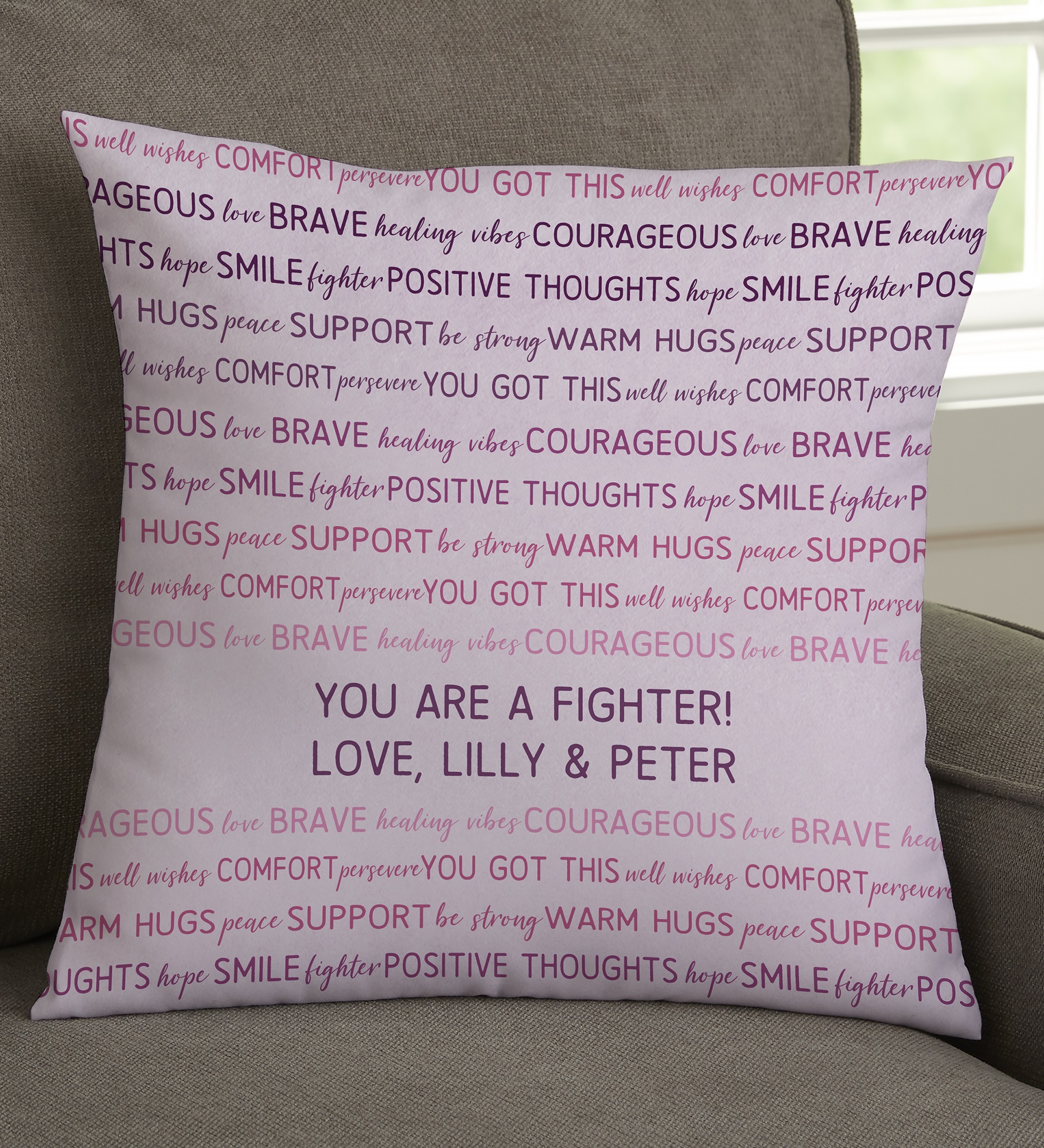 Words of Encouragement Personalized Throw Pillow